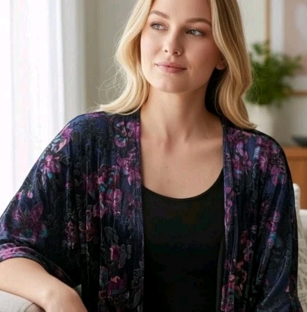 Chelsea & Theodore Velvet Cocoon Kimono
